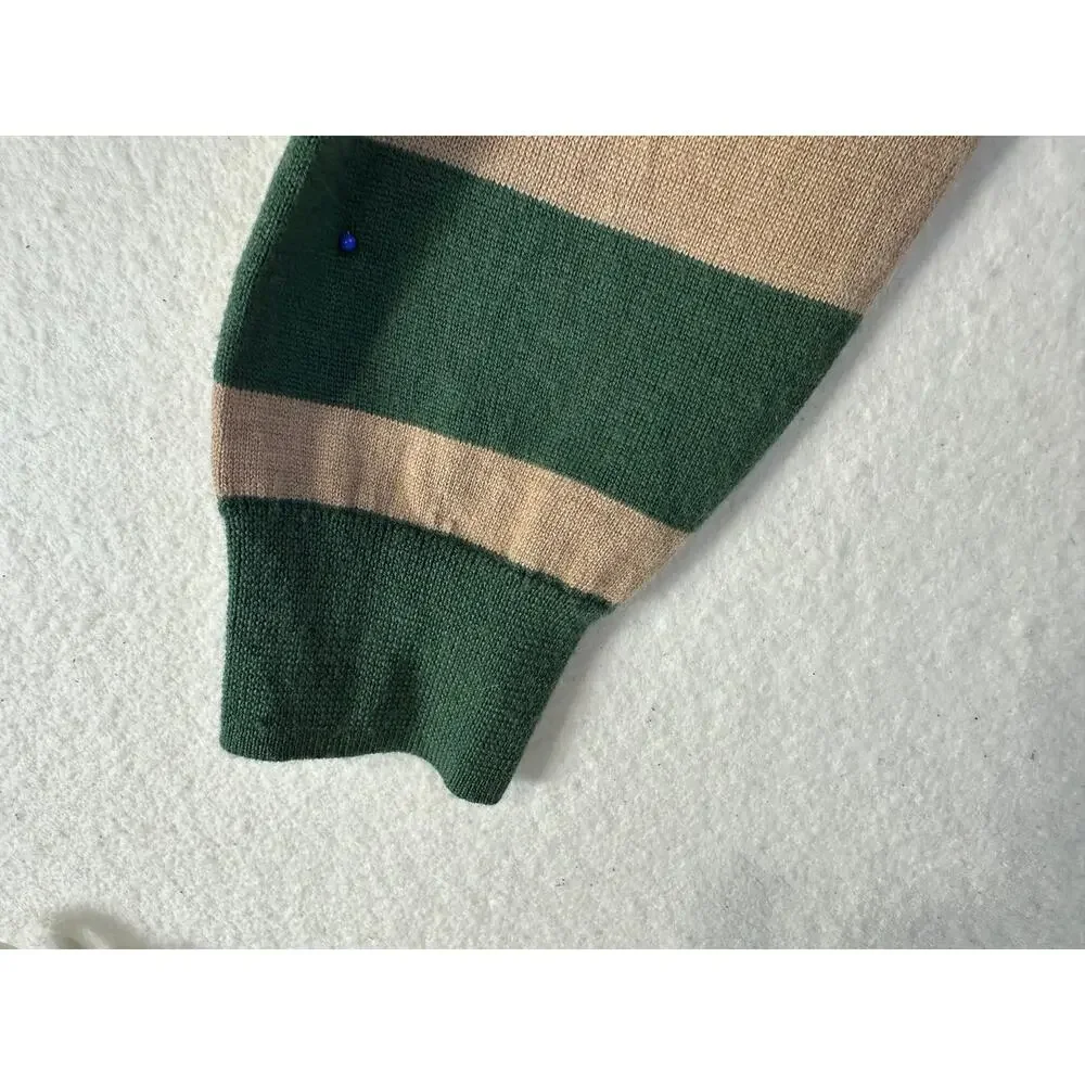 J.Crew Men's Rugged Merino Wool Rugby Sweater SZ L Fall Vibes Academia
